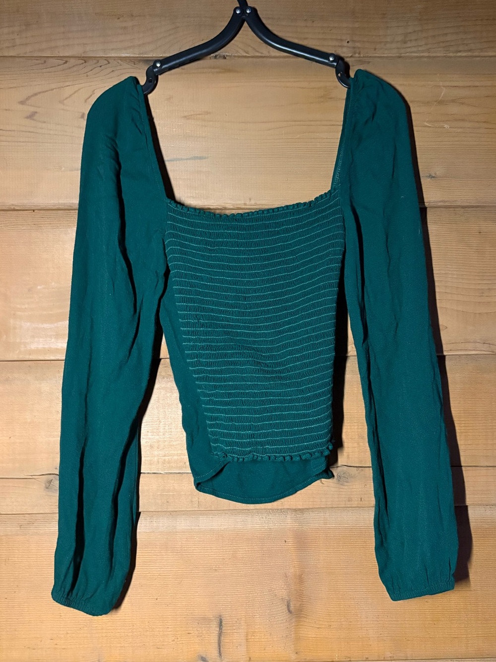 Reformation Long Sleeve Top- Size 0- Green- Sweetheart Neckline - Picture 2 of 13